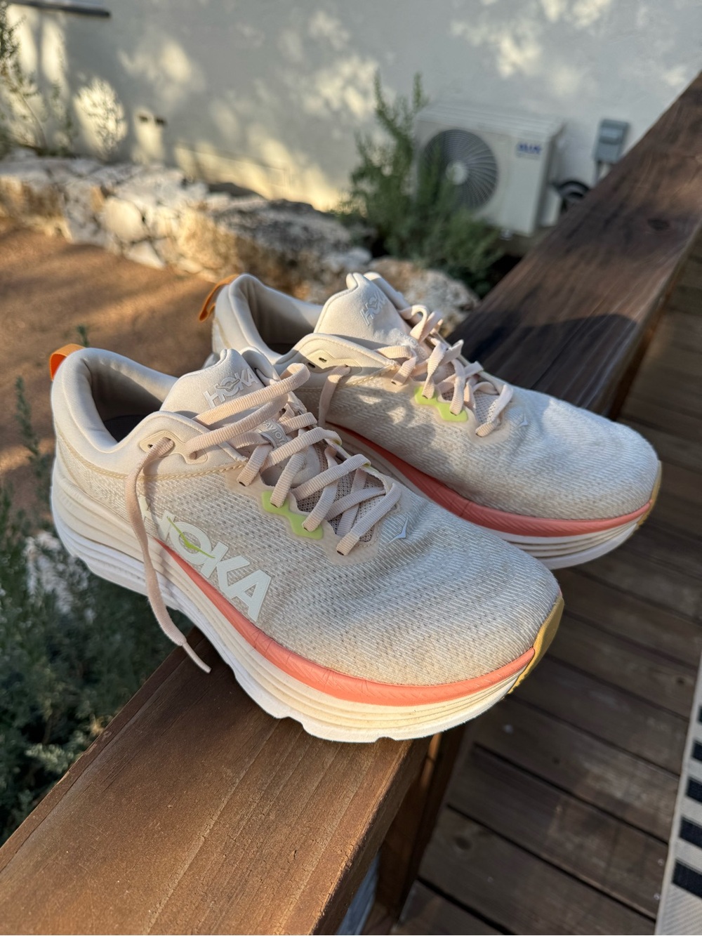 Hoka gaviota Women’s Cream and Peach Running Sneakers - Picture 3 of 8